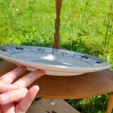 Plat de service Sarreguemines Ribeauville Ocre et bleu
