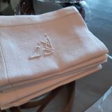 6 damask napkins, ps monogram
