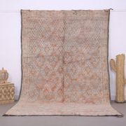 Pale Vintage Moroccan Rug 197 x 306 cm, Berber Wool Rug, Handmade Rug Boho