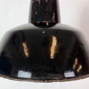 Industrial Black Enamel Factory Pendant Lamp, 1950s