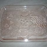 Pink glass top art deco fruits