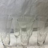 Set of 7 old champagne flutes