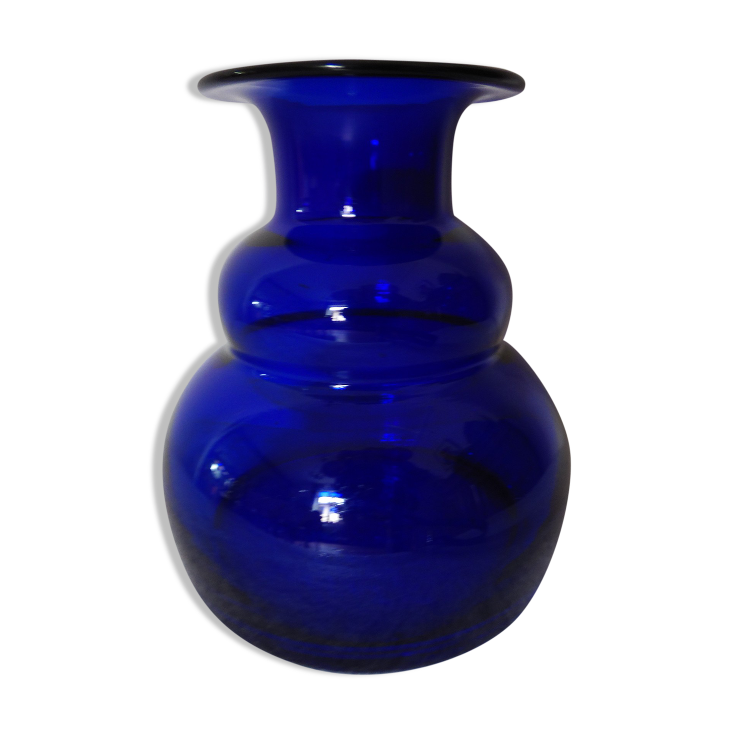 Cobalt blue blown glass vase