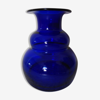 Cobalt blue blown glass vase