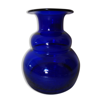Cobalt blue blown glass vase