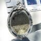 Antique Oval Beveled Mirror with Baroque Carved Wood Frame
