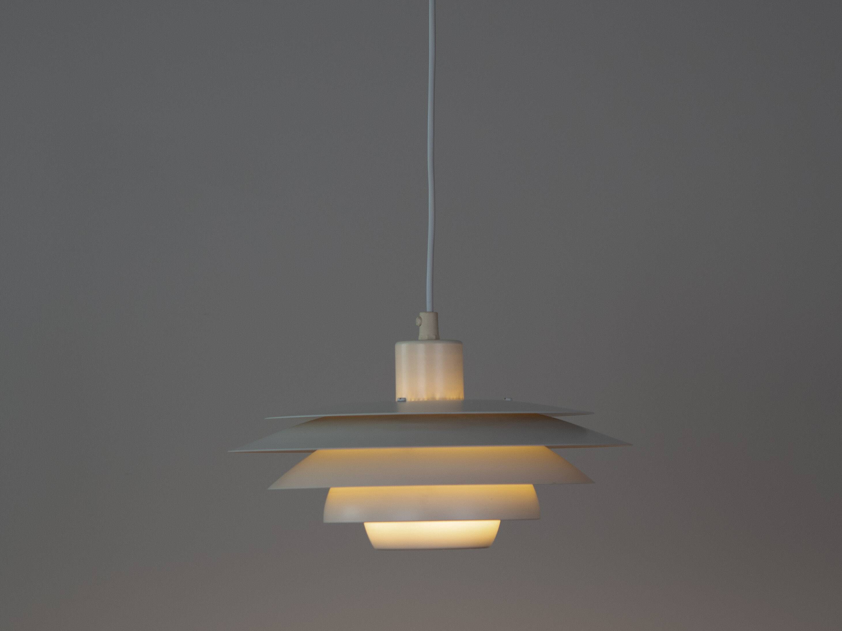 Vintage Danish pendant lamp Verona by Kurt Wiborg, Jeka, 1980s.