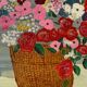 Peinture bouquet de fleurs tableau naïf