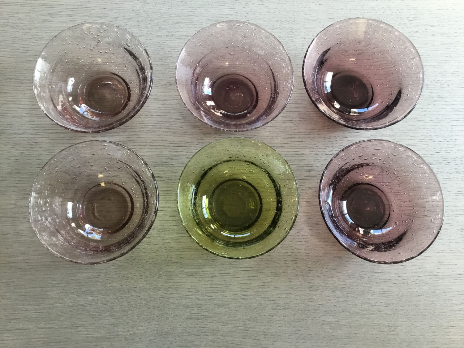 Biot blown glass cups