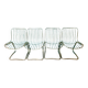 Set of 4 Gastone Rinaldi style chairs in chrome metal