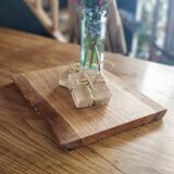 Solid oak farmhouse table with two-plank top
