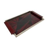 Geometric decor glass tray fixed under glass