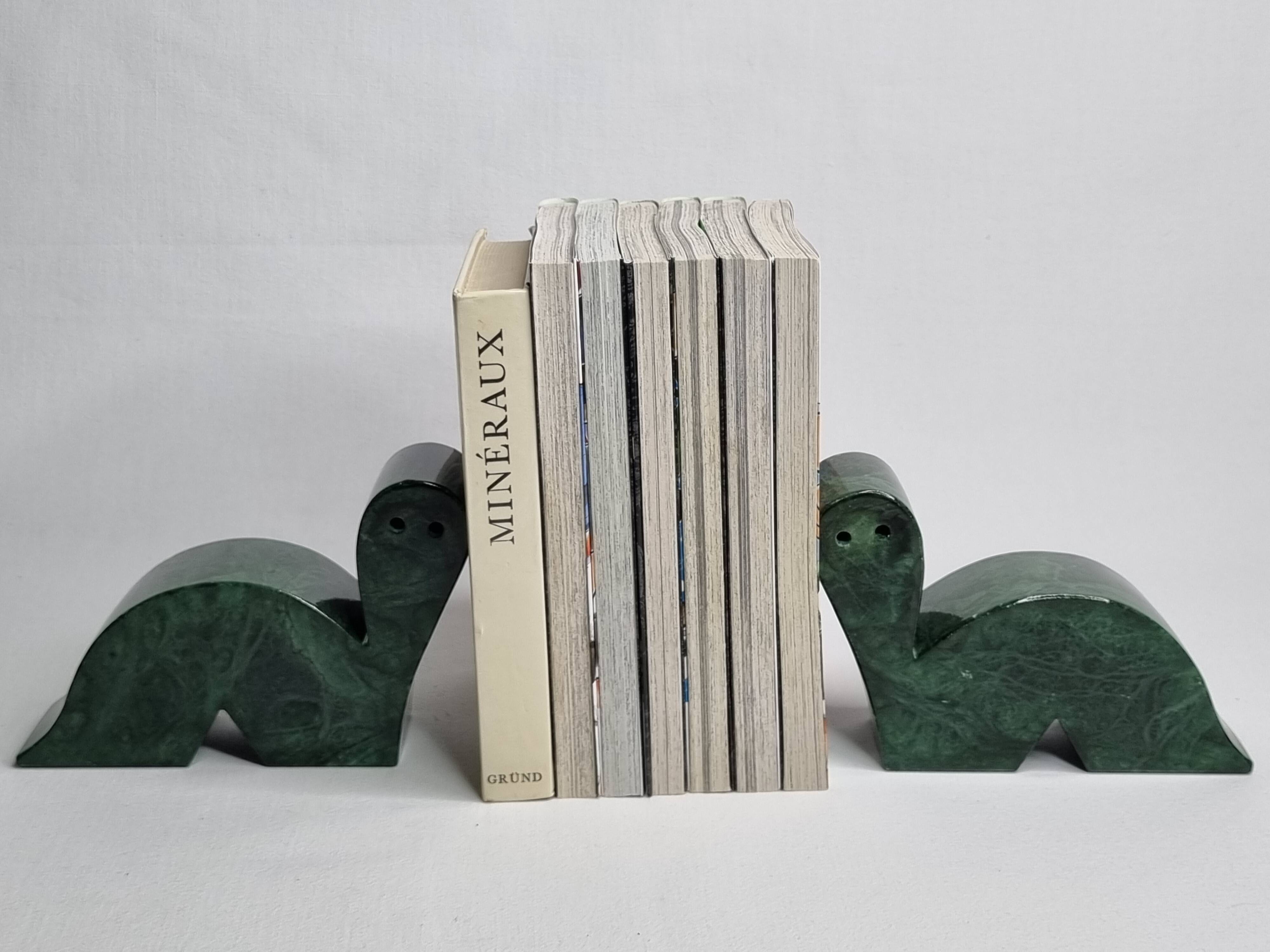 Pair of alabaster bookends, Italian design, vintage 16 cm