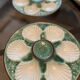 6 vintage slip oyster plates
