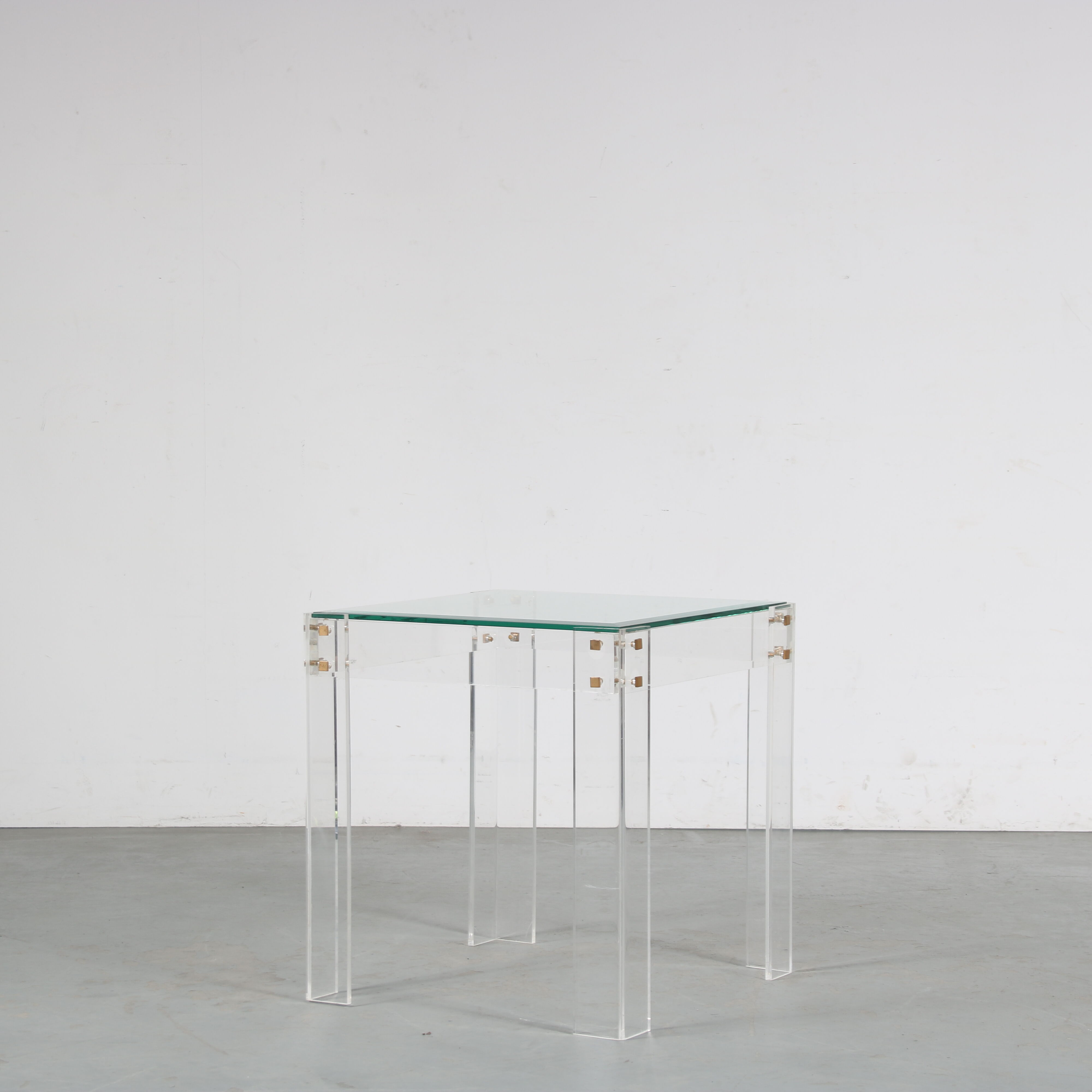 1970s Pair of lucite side tables by iTRE, Italy