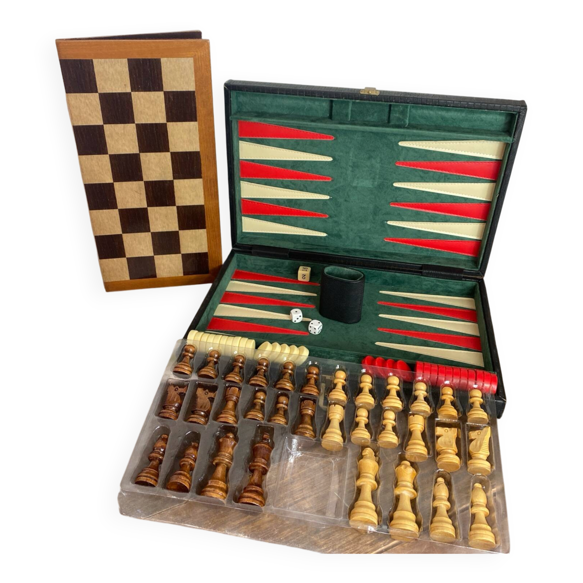 Backgammon and chess game set