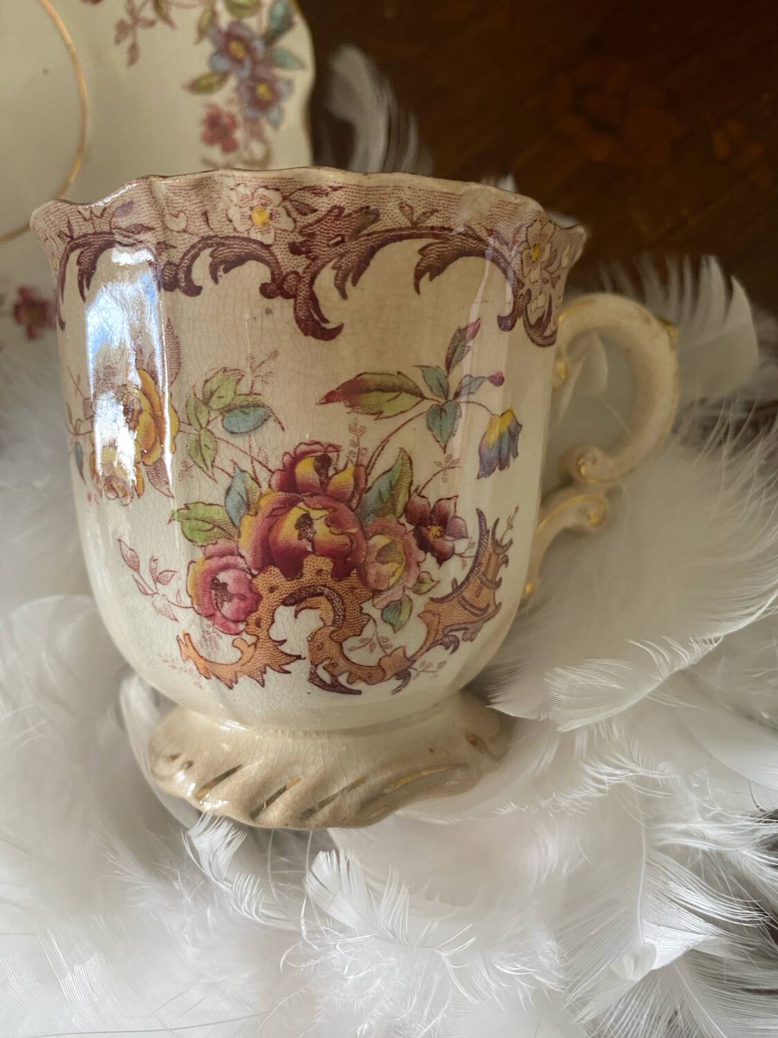 Sarreguemines coffee cup, Fleury model, 19th century, rare