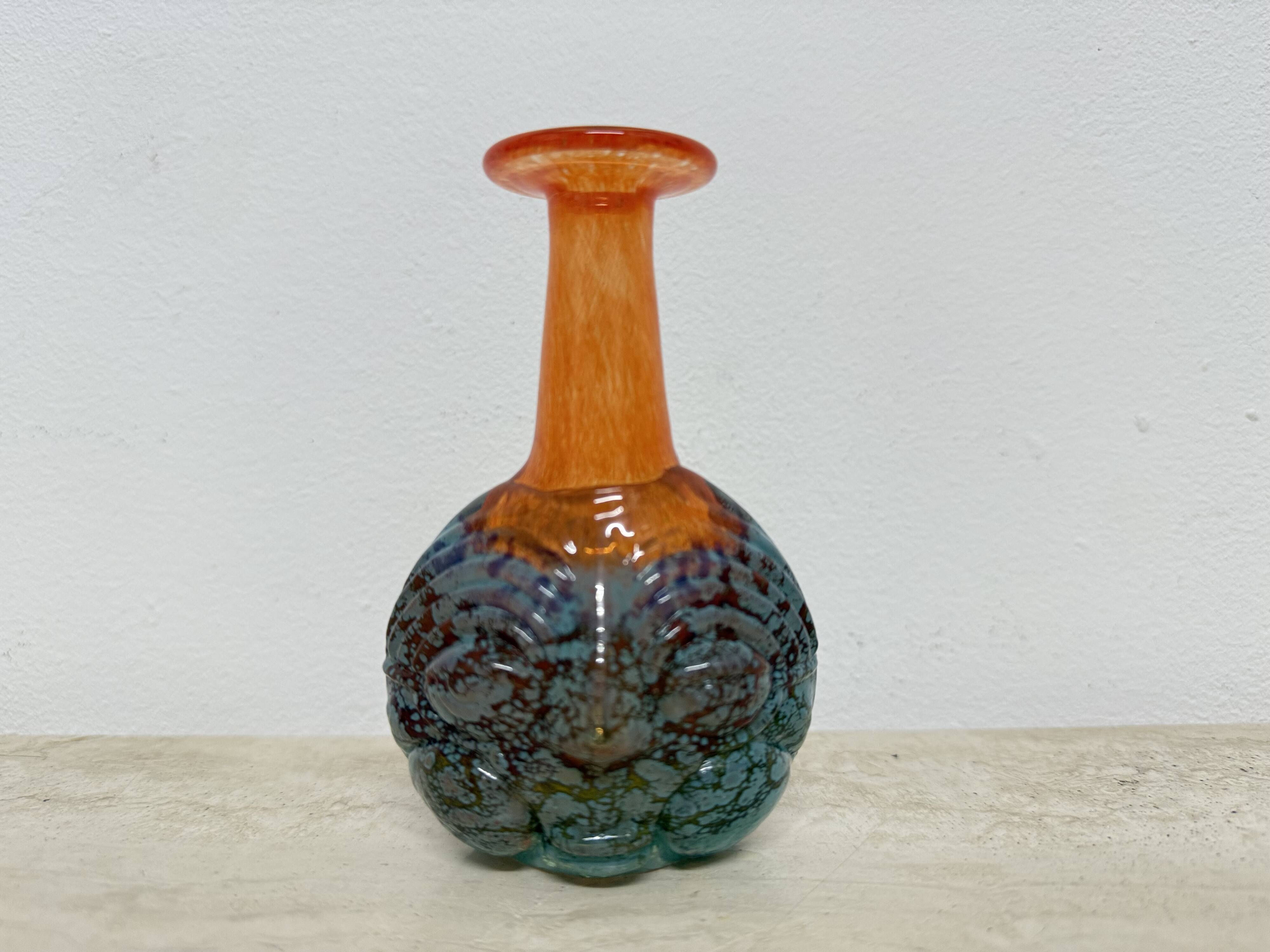 Rare Kjell Engman for Kosta Boda Sweden vase Rio face glass miniature vase