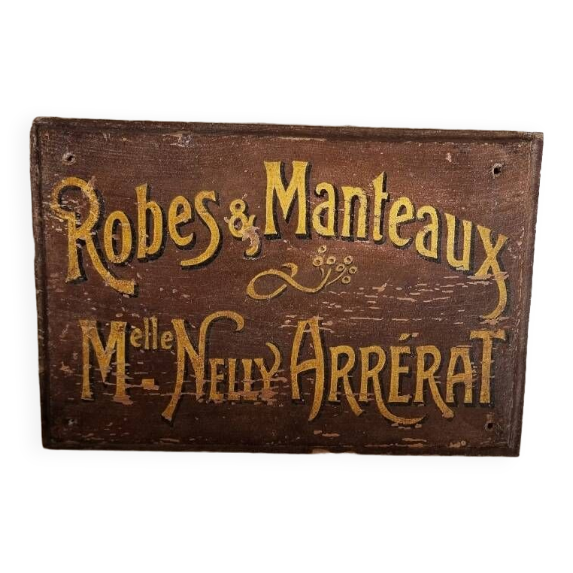 Ancienne enseigne de modiste, années 40, plaque publicitaire | Selency