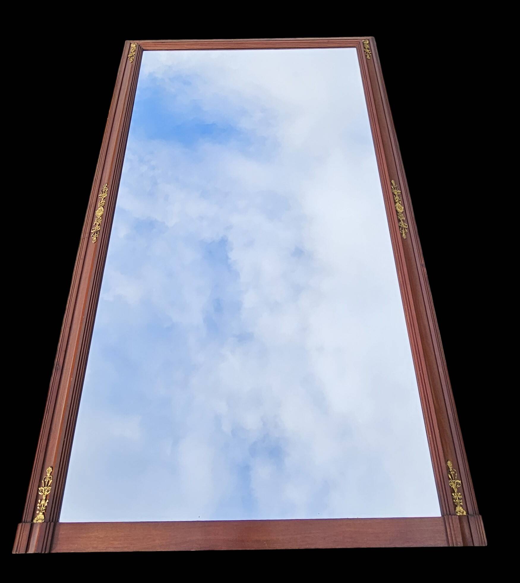 Grand miroir ancien decors en bronze