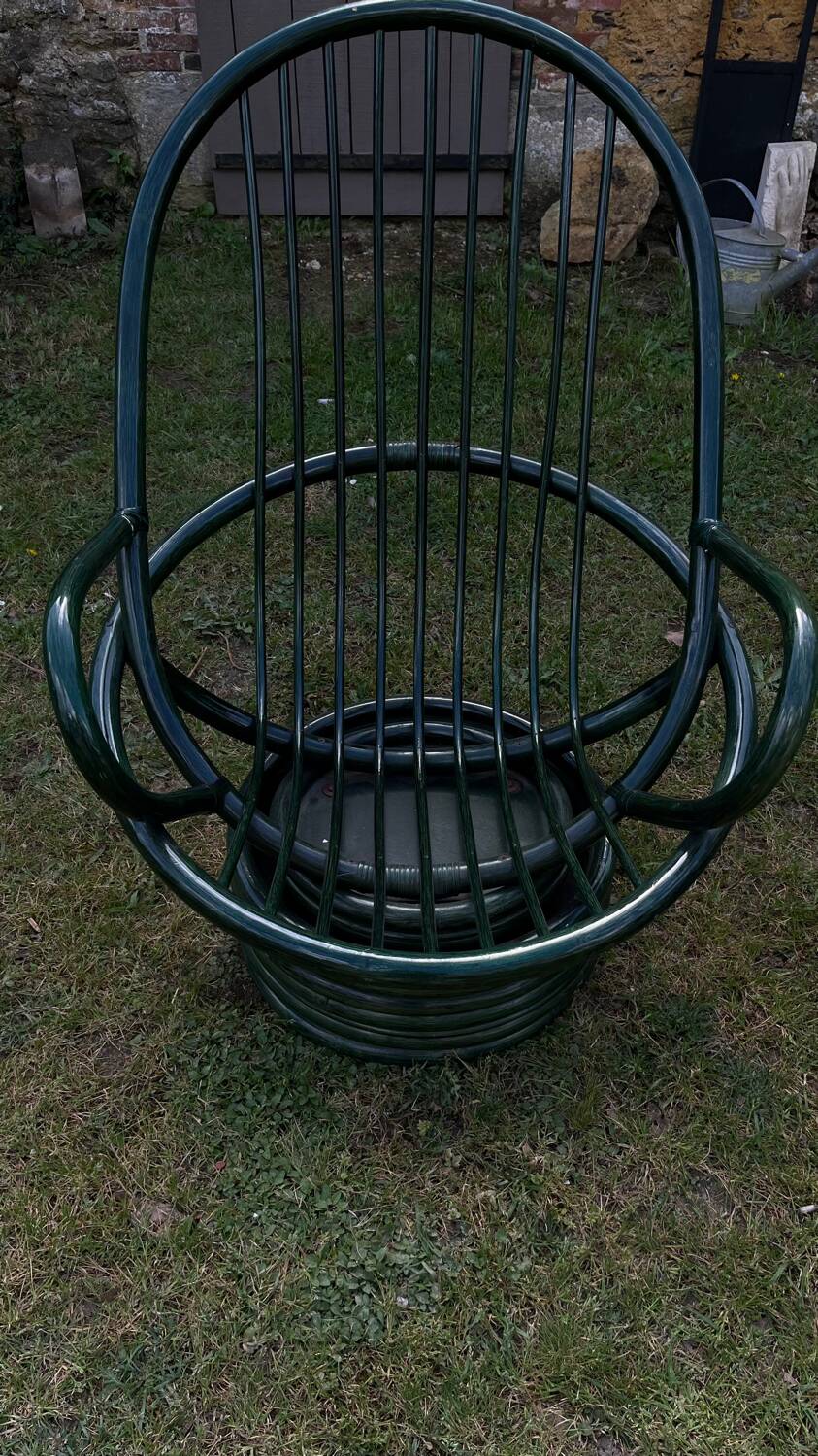 Pair of rattan armchairs