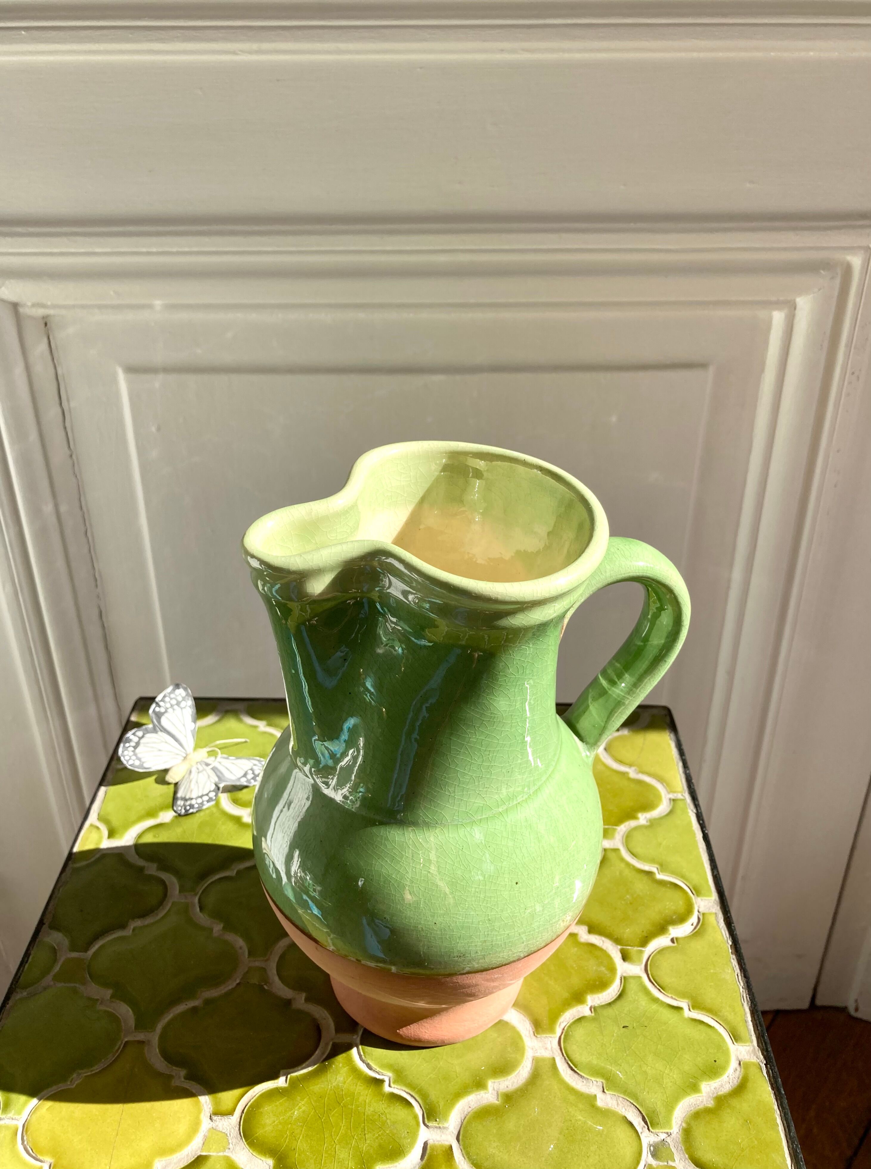 Pitcher jug in glazed terracotta