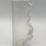 Vase in thick glass with frosted effect stamped by claus josef riedel