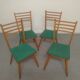 Suite de 4 chaises des années 50