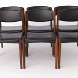 Ensemble de 6 chaises Grete Jalk pour Glostrup, palissandre, années 1960, danois