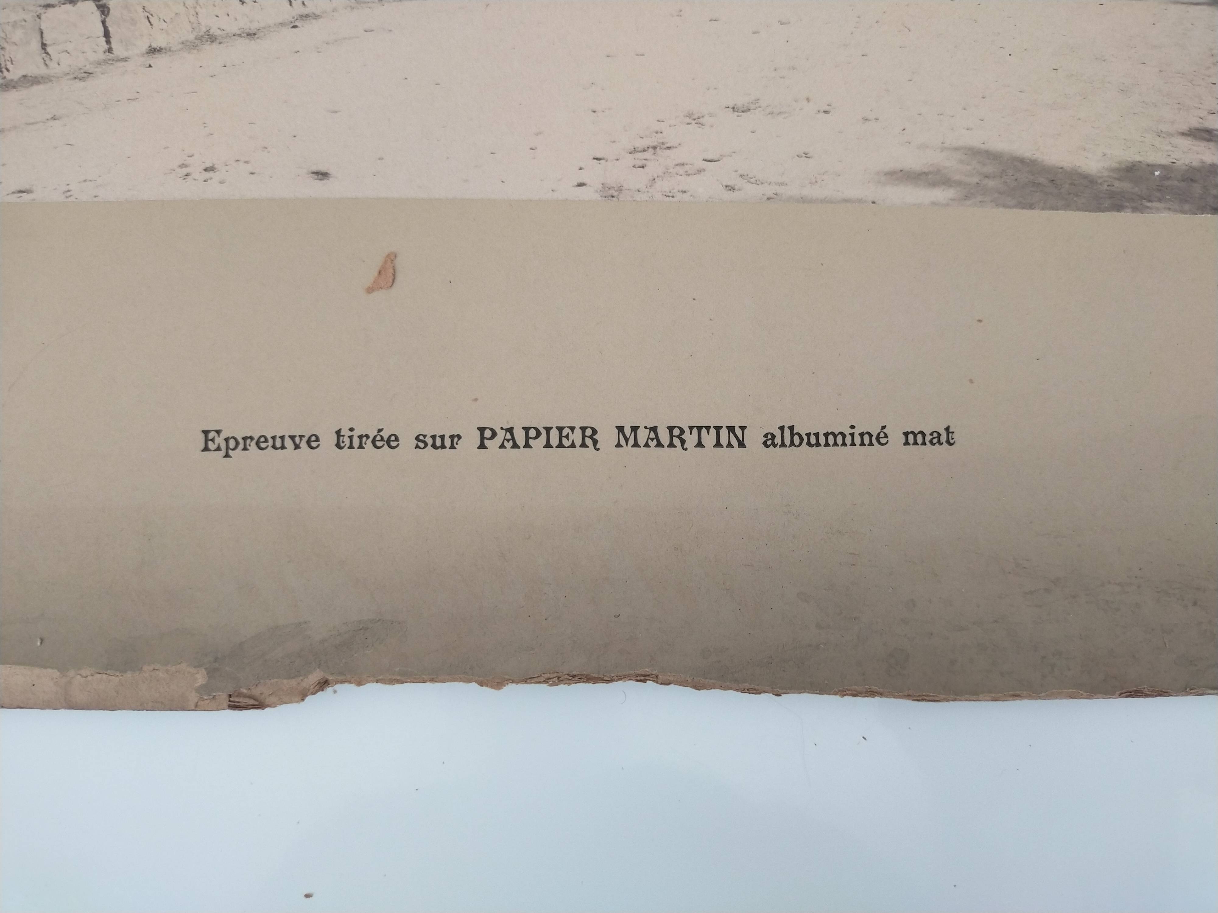 Old print printed on albumen paper Mountain landscape Alps hikers