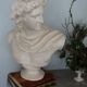 Plaster bust in the antique Apollo of the Belvedere, 70 cm