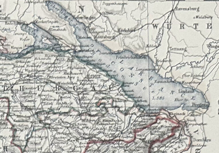 Antique Map Switzerland c1869 Keith Johnston Royal Atlas Hand coloured map