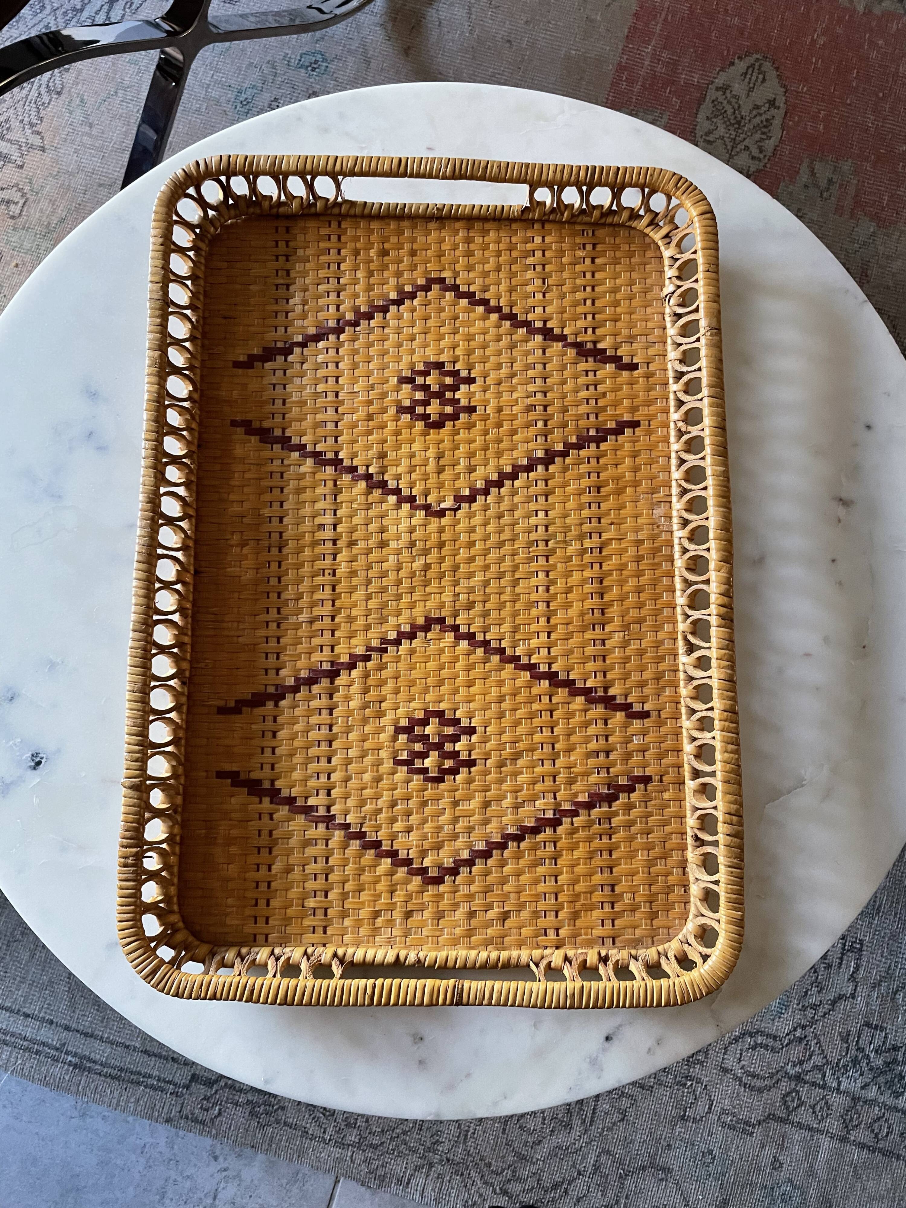 Vintage woven rattan top