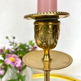 Golden brass candle holders