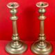 Pair of 19th-century restoration candlesticks in guilloché bronze - H 27 cm