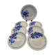 Blue Rose Service 6 flat plates and 1 vintage round plate