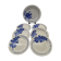 Blue Rose Service 6 flat plates and 1 vintage round plate