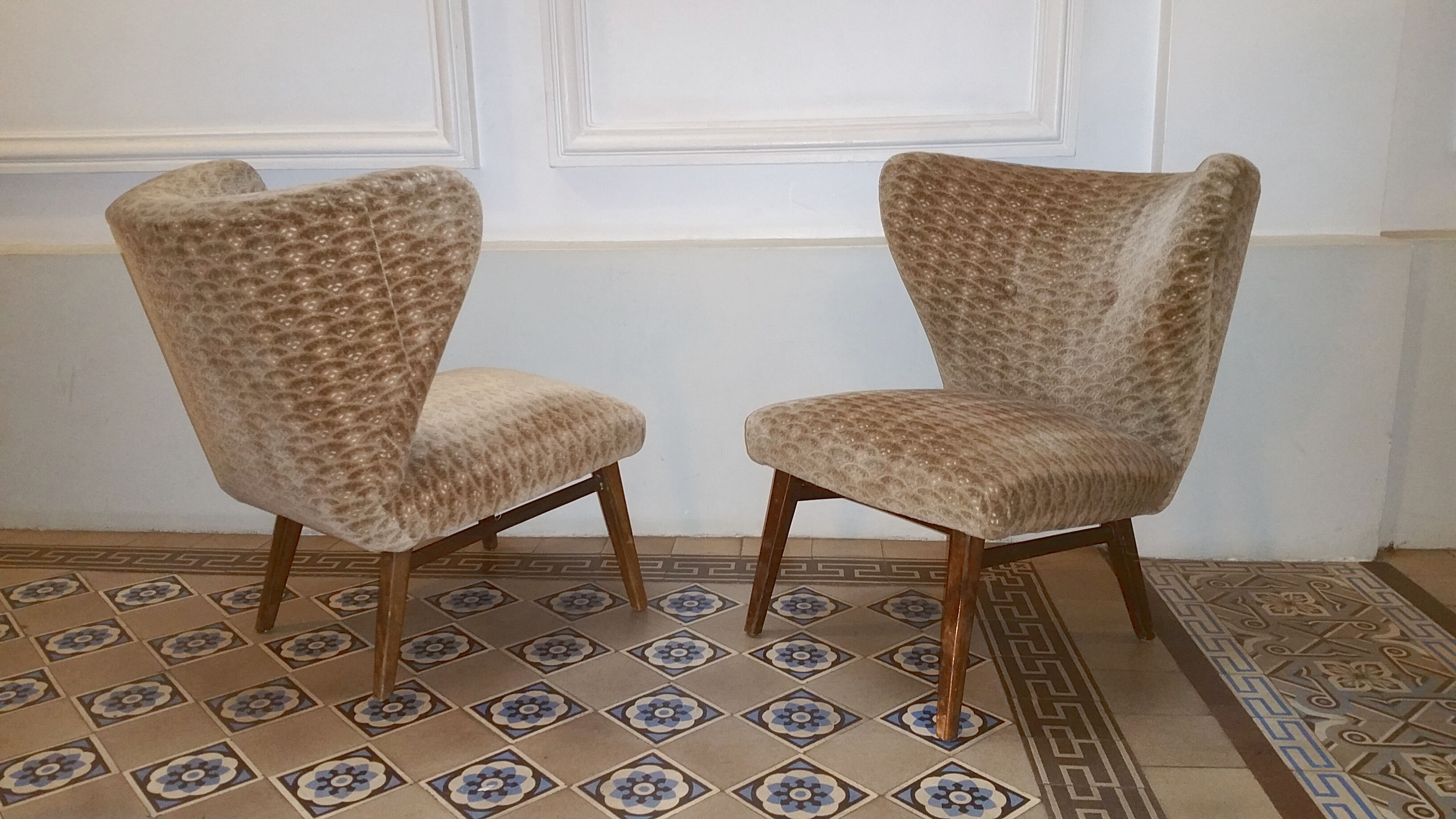 Chair Danish wingback Chair Scandinavian flesh small wing of Elias Svedberg