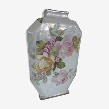 Limoges porcelain vase rich floral decoration