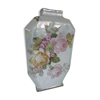 Vase porcelaine de limoges  riche décor floral