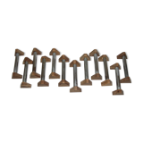 12 knife holder sets from 1960 (wood and aluminum)
