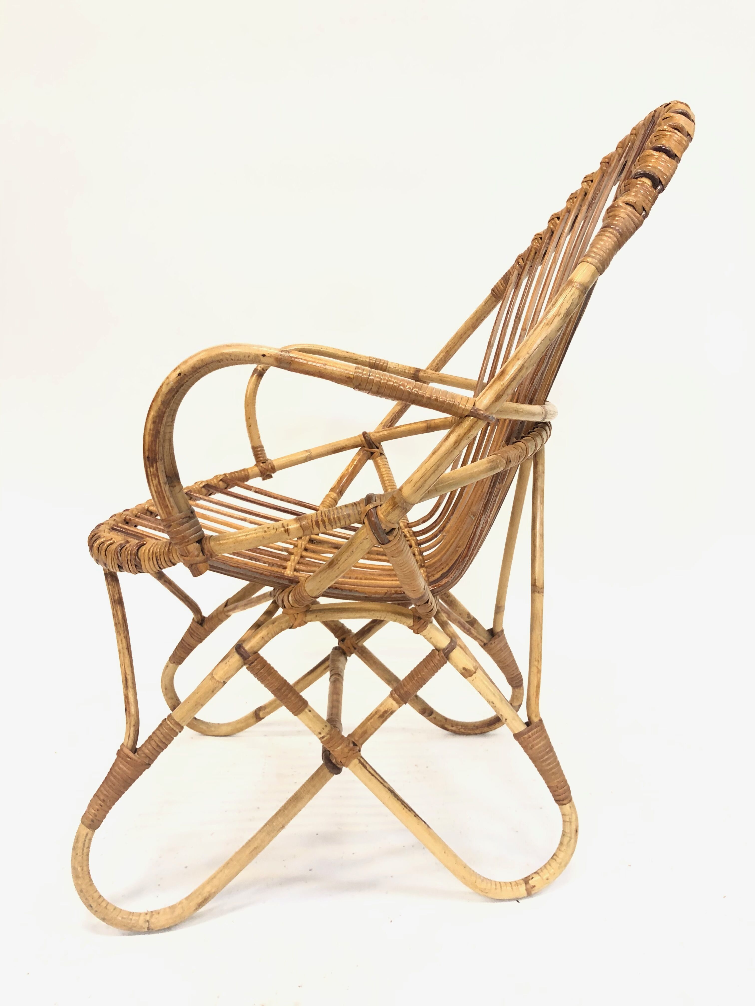 Rohe Noordwolde rattan chair, 1960, Netherlands