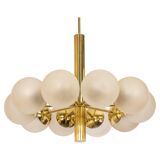 Grand lustre Kaiser Sputnik en globes de verre, Allemagne, années 1970