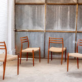 4x Niels O. Møller chair Model 78 in Teak