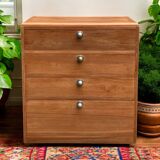 Vintage chest of drawers in solid raw wood from 1950