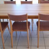 6 original Scandinavian chairs in light solid wood