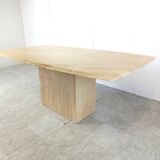 Vintage travertine dining table, 1970s