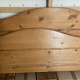 Vintage pine interior bed for two people