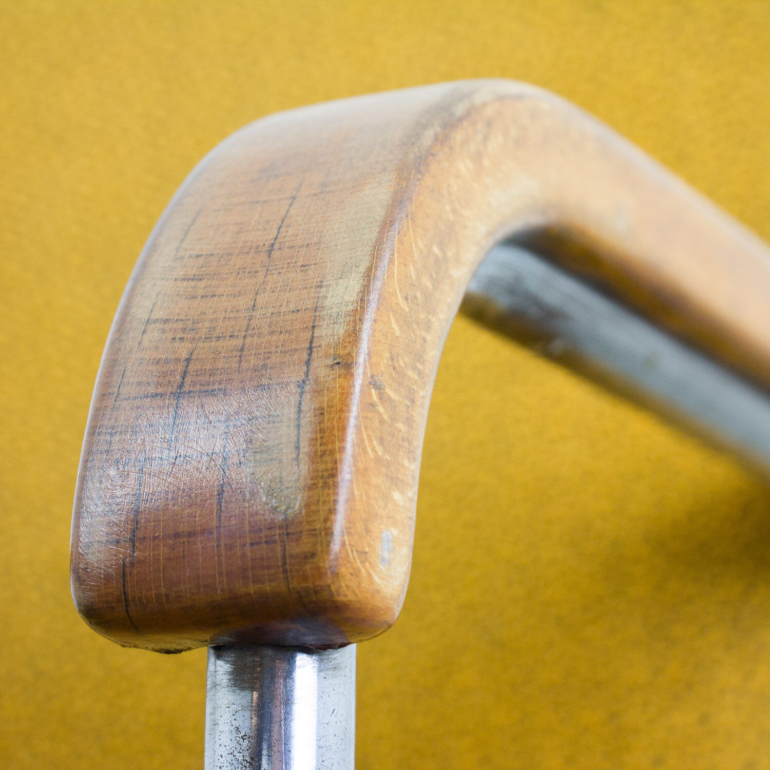 Set of 4 vintage yellow armchairs