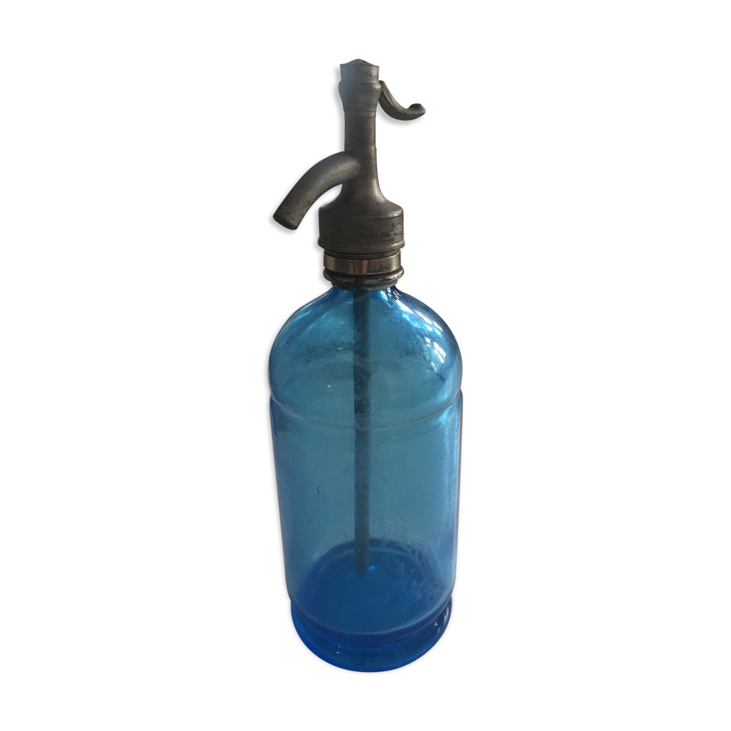 Blue vintage siphon